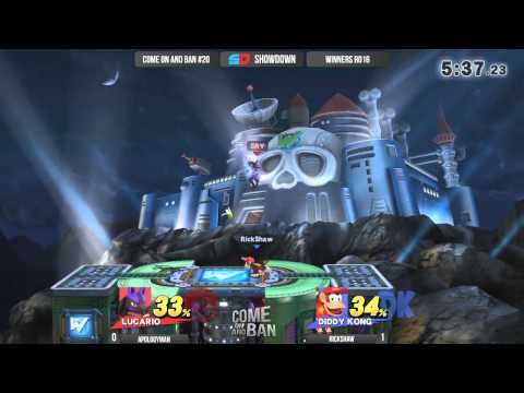 Come on and Ban #20 - Winner Ro16: Apologyman (Lucario) vs RickShaw (Diddy Kong)