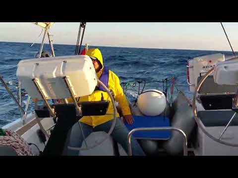 Sy-Speedy 026 vor dem Wind "Bora" mit grossen Heckwellen 12h