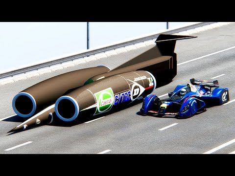 Red Bull X2010 S1 vs Thrust SSC at Drag Race 20 KM