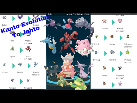 Pokemon Go Gen 2 All Kanto Pokemon Evolution Into Johto (Some Evolution Items Required)!
