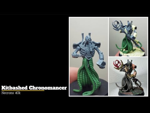 Kitbashed necron chronomancer from the spare parts of the pariah nexus set for my necrons 40k army