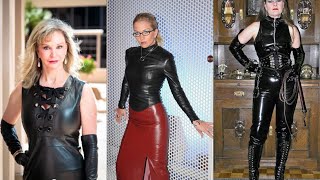 Older Women All Types of Leather Outfits Ideas