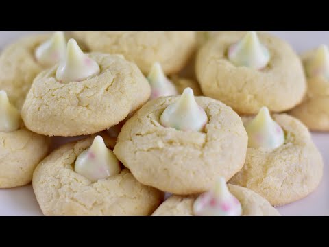 White Chocolate Hershey Kiss Cookies | CAKELEGIT