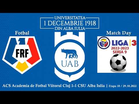 ACS Academia de Fotbal Viitorul Cluj 1-1 CSU Alba Iulia | Etapa 10 (29.10.2022) România liga 3