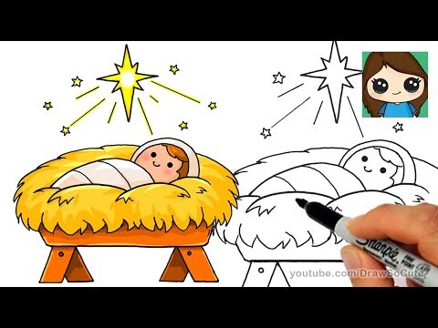 How to Draw Baby Jesus EASY | Star of Bethlehem Nativity ...