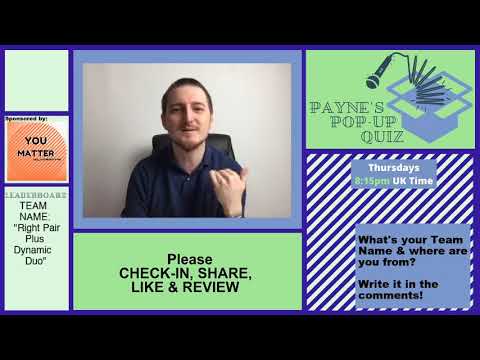 Payne's Pop Up Quiz No 27