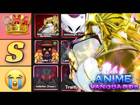 ALL UNITS TIER LIST FOR UPDATE 9 | Anime Vanguards