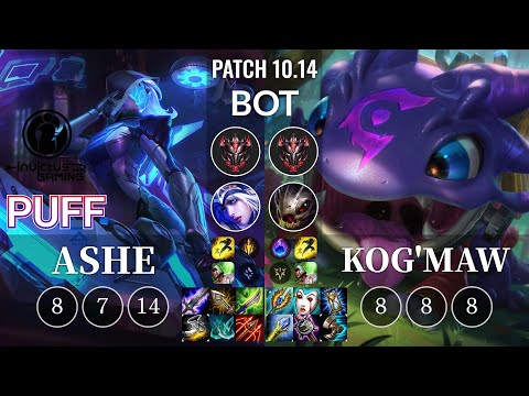IG Puff Ashe vs Kog'Maw Bot - KR Patch 10.14