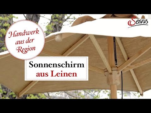 Salzburger Sonnenschirm aus Leinen & Holz