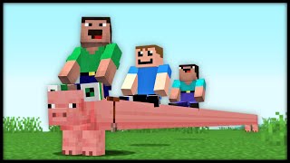 I made pigs RIDICULOUSLY LONG in Minecraft... (ft. Bandi) [Datapack]