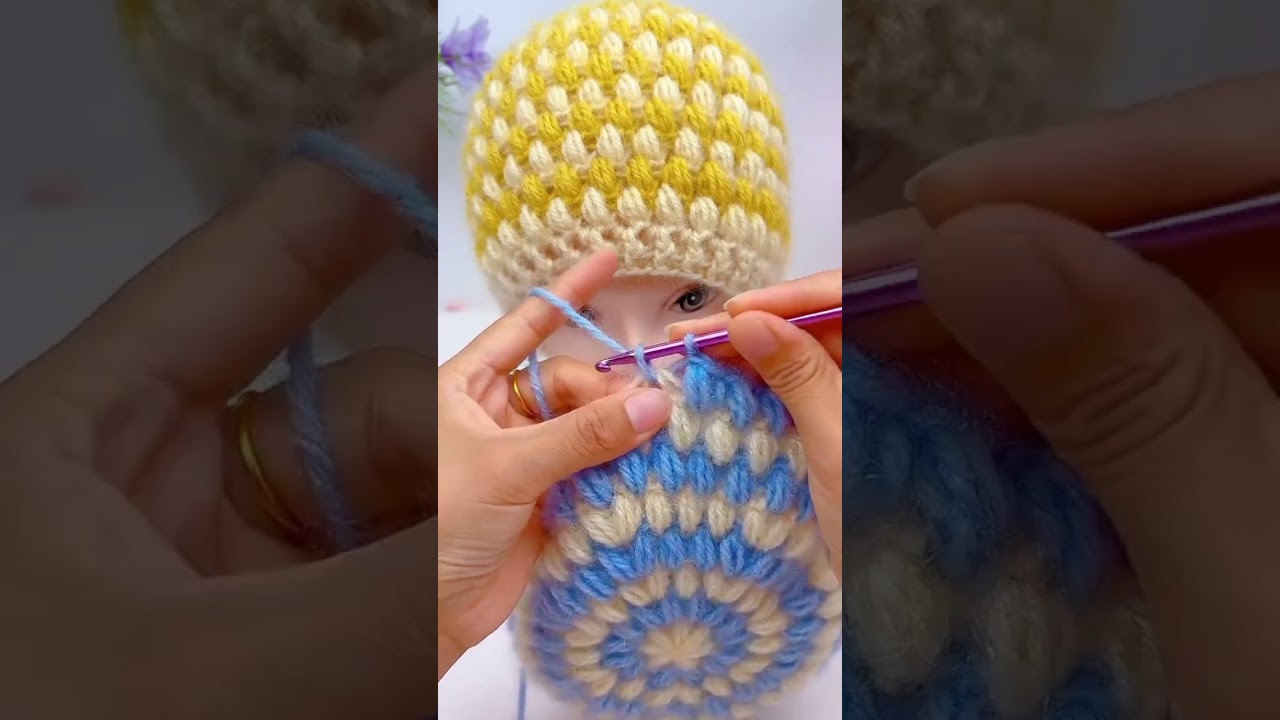 there is a worker knitting but or koplok small children so they don't get too hot