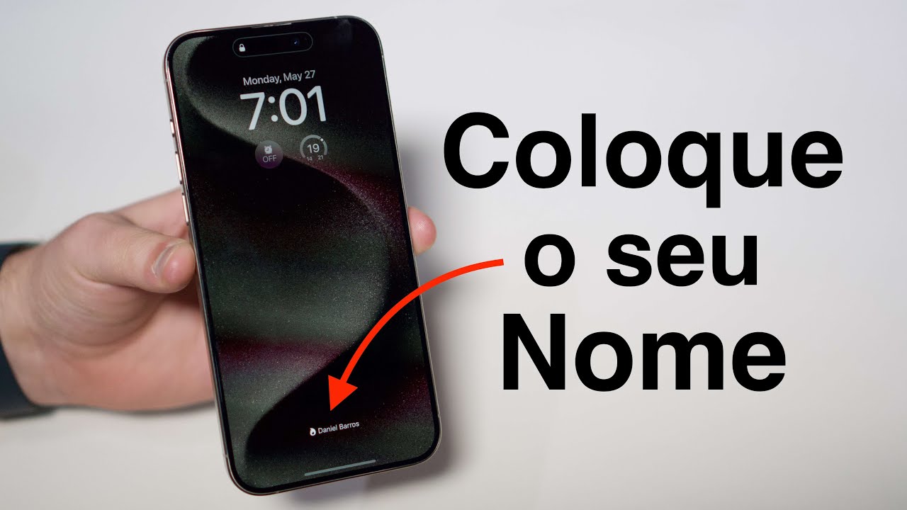 Como Colocar seu Nome na Tela do iPhone!!