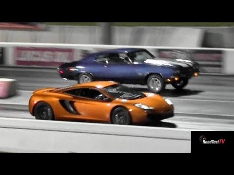 McLaren MP4-12C vs 1970 Chevelle SS 396 - Joke Comparison & 1/4 Mile Drag Race - Road Test TV ®