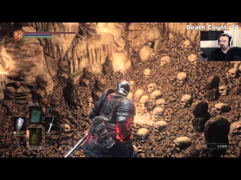 Dark Souls III playthrough pt31 - Invasion?/Curse-Rotted Greatwood Boss/SKELETONS!