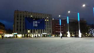preview picture of video 'Night City Lights Tallinn Estonia Freedom Square'