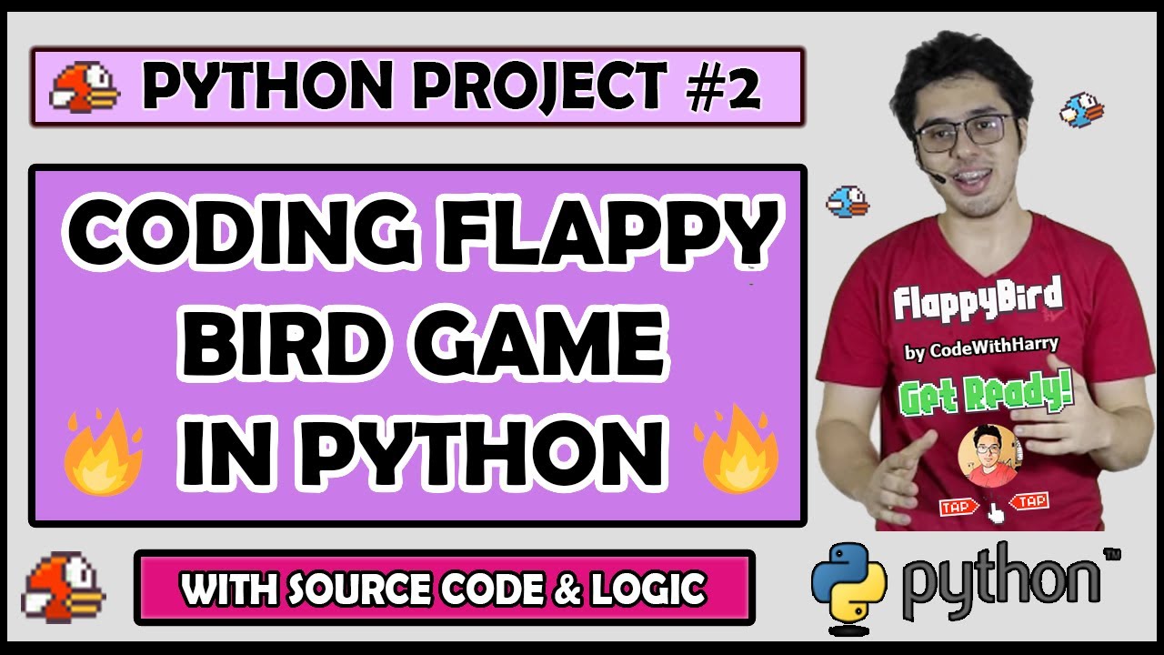Project 2: Coding Flappy Bird Game (With Source Code) | Python Tutorials For Absolute Beginners #122