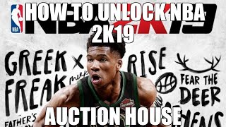 HOW TO UNLOCK THE AUCTION HOUSE IN NBA 2K19. WITH MY LINEUPS TO EASILY WIN.