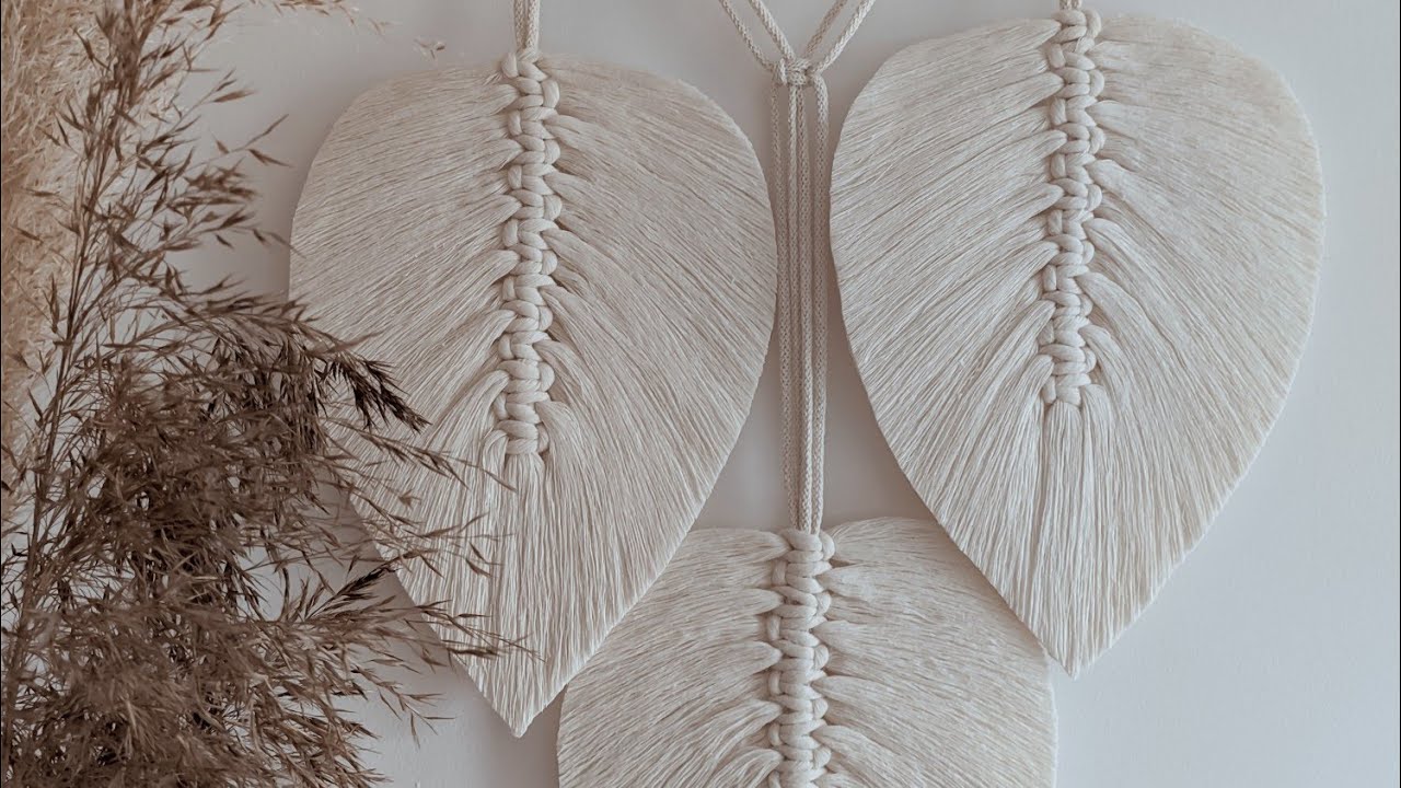 BohoPracownia - Makramowe pióro / liść #tutorial - Macrame feather / leaf #DIY