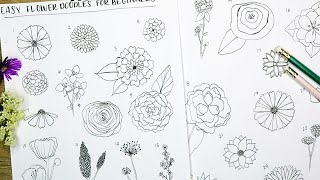 25 Easy Flower Doodles for Beginners | How to Draw Simple Flowers