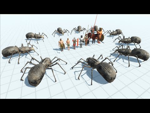 Fastest Ancient Human Team to Beat 10 Saber-Toothed Spiders | Animal Revolt Battle Simulator