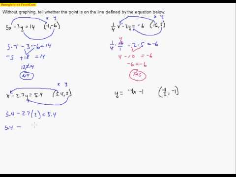 Algebra B Day 127 Part 2 (Determine Whether a Point is on a Line 5-1)