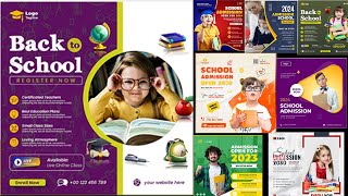 PSD School Admission Flyer Design Photoshop Tutorials