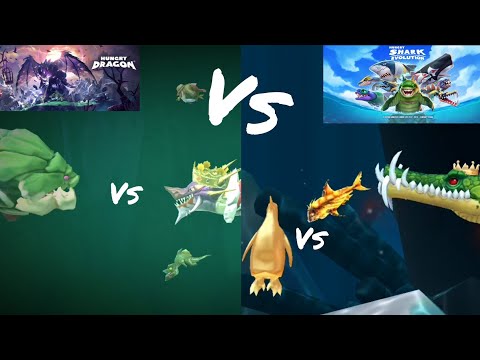 DRACONIS Vs BIG MOMMA! LAVA BABY vs HUGE PENGUIN - HUNGRY SHARK EVOLUTION VS HUNGRY DRAGON