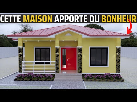 PLAN  MAISON VILLA DE DEUX CHAMBRES (Small House design 10 x 10 meters)