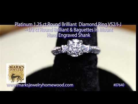Estate Platinum 1.25 ct Round Brilliant Diamond Ring #07640