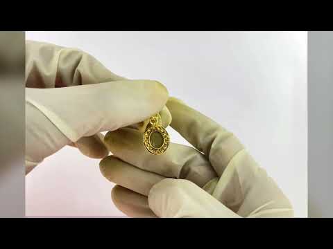 Brass golden evil eye protection pendant, 4 gm, 1.5 inches