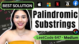 YouTube video 'Palindromic Substrings- LeetCode 647  - Python #leetcode #palindromicsubstrings #blind75'