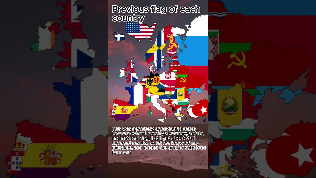 Last flag of European countries (and USA) #history #geographythroughmaps #mapping #map