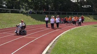 TV-reportasje: Weißenfels hedrer eldre og funksjonshemmede borgere med den 22. senior- og funksjonshemmede sportsfestivalen og den 20. senioruken, intervjuer med deltakere og Karolin Schubert
