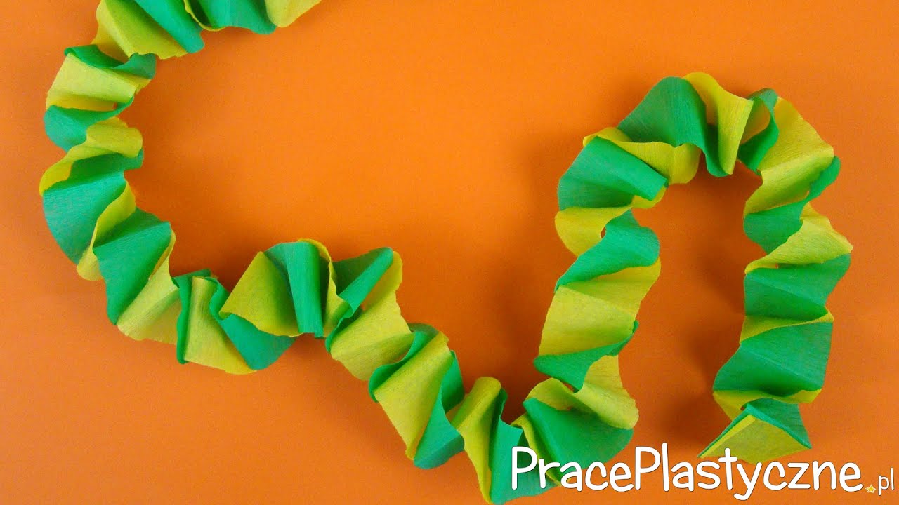 Prosty łańcuch na choinkę z bibuły