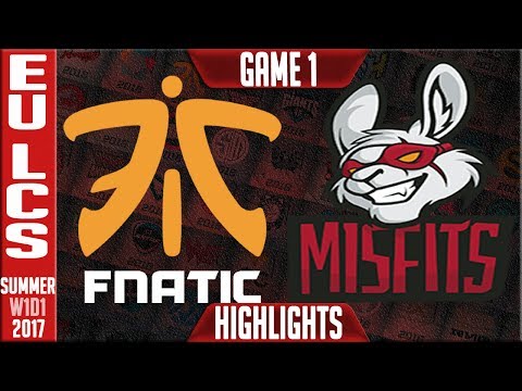 Fnatic vs Misfits Game 1 Highlights - EU LCS Summer Split 2017 W1D1 - FNC vs MF