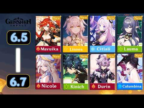 Massive Banner Updates!! NEW 6.5 TO 6.7 ROADMAP, Nicole, New Characters & Reruns | Genshin Impact
