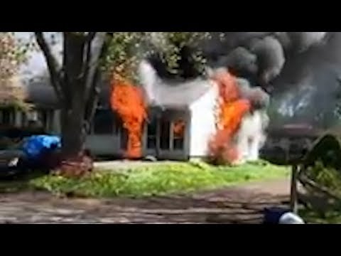 See flames, smoke pour out of house in East Syracuse (video) - syracuse.com