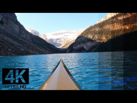 4k Kayaking into the Shadow of Fairview Mountain | Rocky Mountains Lake Scenery with Natural Sounds