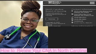 How To Renew Your Cna…Episode 2 North Carolina