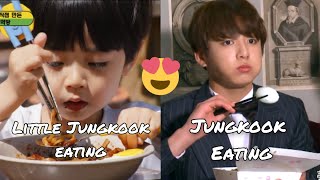 Little Jungkook Eating vs Jungkook Eating😍😍�