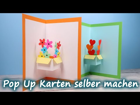 Pop up Karten basteln ❤️🌺 Herz, Blumen ... - einfach