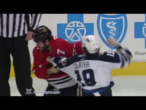 Jim Slater vs Brent Seabrook Jan 16, 2015