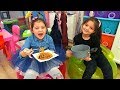 Öykü Wants To Eat Black Noodle Masal Feeds Sister