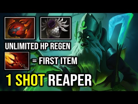 How to Play Offlane Necrophos 1st Item Dagon Instant 1 Shot Reaper 1v5 HP Regen Dota 2