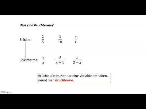 Bruchterme - Grundlagen ; ab Klasse 8