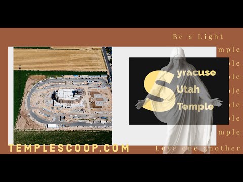 Syracuse Utah Temple on a winter day by drone on February 10, 2021