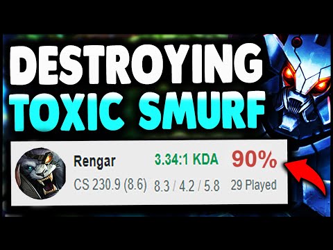 DESTROYING A CHALLENGER SMURF **HE RAGE QUIT** KHA'ZIX IS THE MOST OVERPOWERED JUNGLER RIGHT NOW!!
