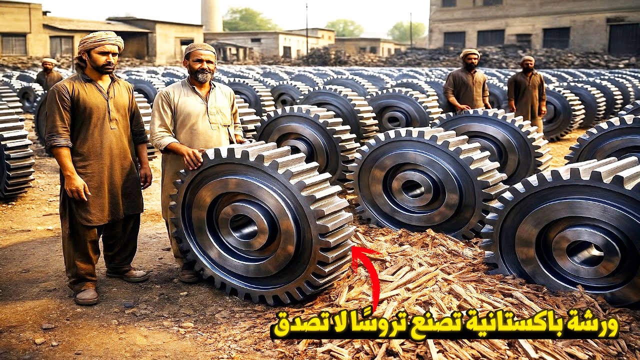 ما لا تعرفه عن مصانع باكستان… شاهد كيف تصنع هذه التروس العملاقة خطوة بخطوة ف?