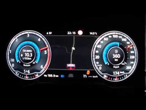 New VW Passat B8 2015 2_0 BiTDI - acceleration 0-210 kmh_ digital dashboard