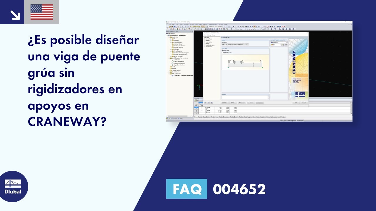 [ES] FAQ 004652 | ¿Es posible diseñar una viga de puente grúa sin rigidizadores en apoyos en CRANEWAY?